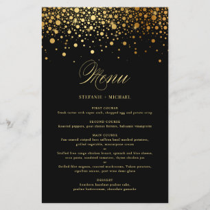 Black Imitats Gold Foil Confetti Wedelkarte