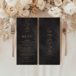 Black & Imitats Gold Tarot Celestial Hochzeit Menükarte<br><div class="desc">Black & Imitats Gold Tarot Celestial Wedding Menu</div>