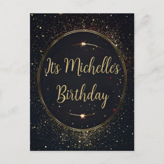 Black & Imitats Goldener Geburtstag Einladung