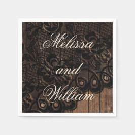 Black Imitats Lace Wedding Serviette