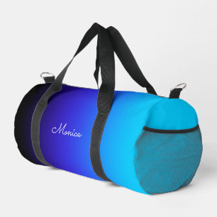 Black Indigo und Aqua Blue Gradient Duffle Bag