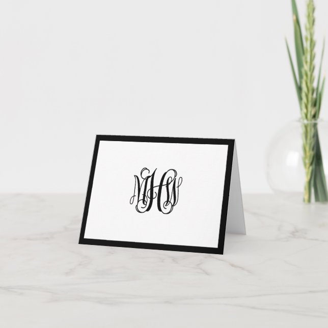 Black Initial Vine Script Monogram DIY BG (Vorderseite)