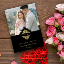 Black Initials Golden Chic Lace Romantische Hochze