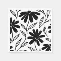 Black Ink Daisies Boho Brautparty