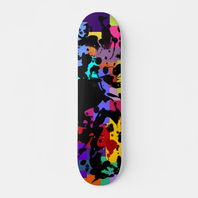 BLACK INK | geo coloured Skateboard (Vorne)
