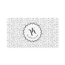 Black ink Polka dot Monogram Minimalist Modern.