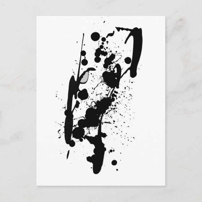 Black Ink Splash Postkarte (Vorderseite)