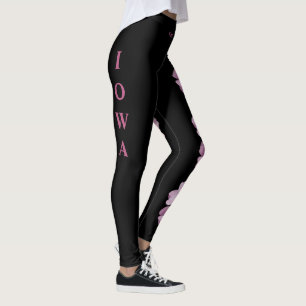 Black Iowa Staat Blume Wilde Rose Leggings