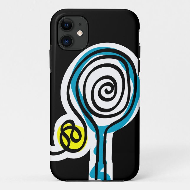 Black iPhone Case für Tennisspieler (Rückseite)