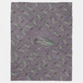 Black Iris on an antique tapestry Fleecedecke