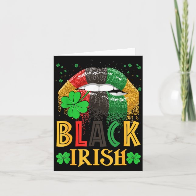 Black Irish Dripng Lips African American St Patric Karte (Vorderseite)