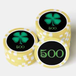 Black Irish gelb 500 gestreifter Poker Chip