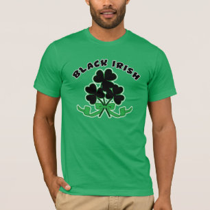 Black Irish mit Black Kleeblatts St Patrick's Day T-Shirt