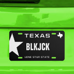 Black Jack Texas US Nummernschild<br><div class="desc">Black Jack Gambling in Texas - Der Lone Star Staat. Dieses lustige,  schwarz-weiße Lone Star Staat License Plate kann individuell gestaltet werden.</div>