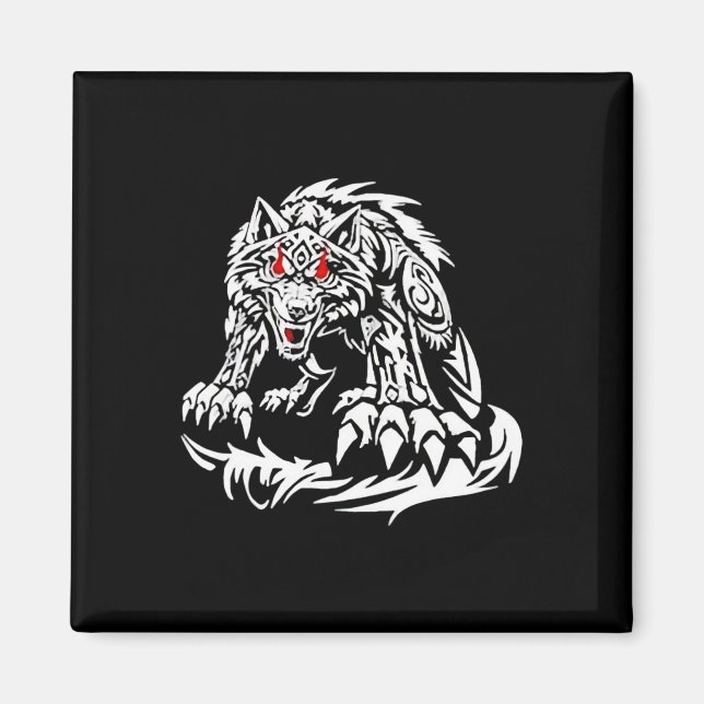 Black Jacob Fatu Wolf Magnet (Vorne)