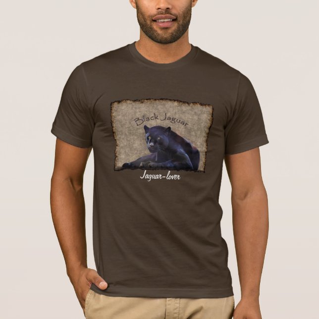 Black Jaguar Big Cat Wildlife-support Art T-Shirt (Devant)