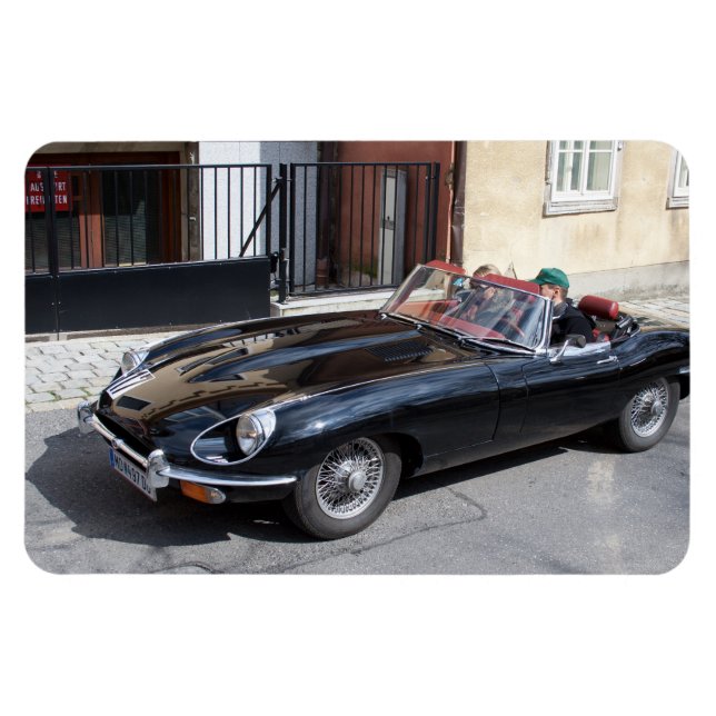 Black Jaguar E Type Magnet (Horizontal)