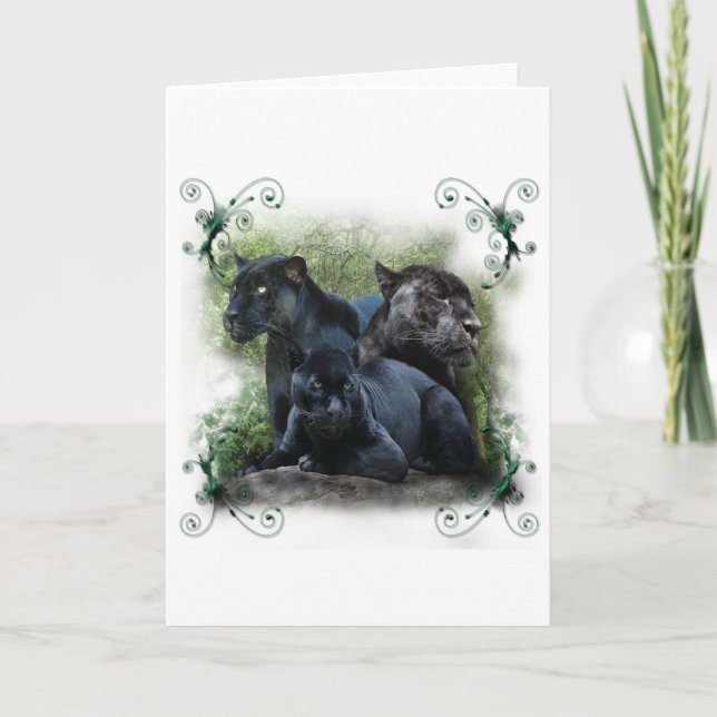 Black Jaguar Feiertagskarte (Vorderseite)