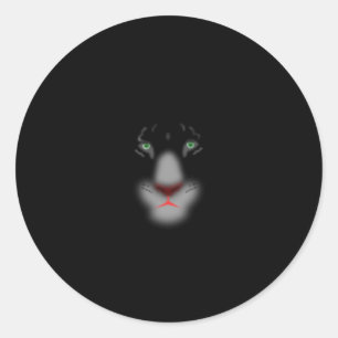 Black Jaguar oder Panther Big Cat Face Runder Aufkleber