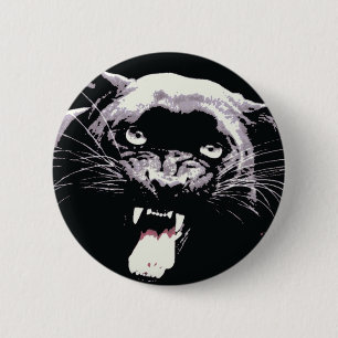 Black Jaguar Panther Button