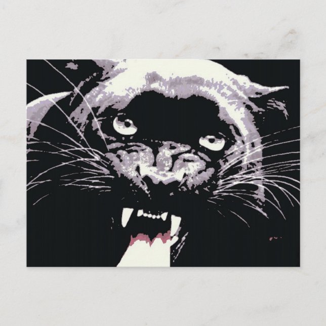 Black Jaguar Panther Postkarte (Vorderseite)