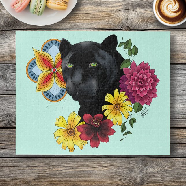 Black Jaguar Portrait Blume (Von Creator hochgeladen)