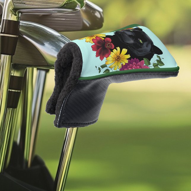 Black Jaguar Portrait Blume Golf Headcover (Von Creator hochgeladen)