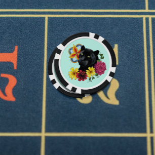 Black Jaguar Portrait Blume Pokerchips