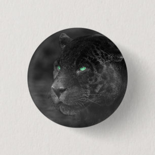 Black Jaguars Emerald Gaze Button