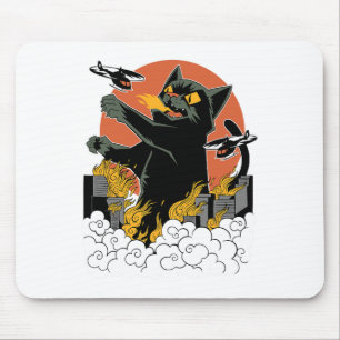 Black Japanese Catzilla Sunset - Klicken Sie auf " Mousepad