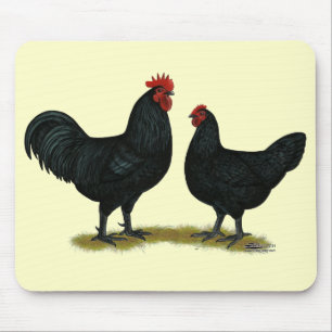 Black Java Chickens Mousepad