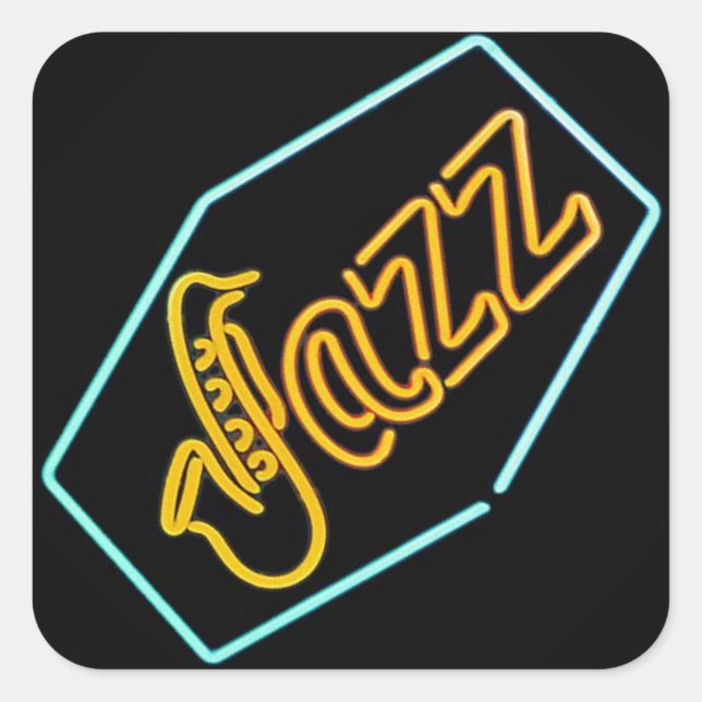 Black Jazz Quadratischer Aufkleber (Vorderseite)