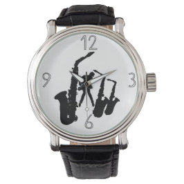Black Jazz Sax Jazzman Moderne Zahlen beobachten Armbanduhr