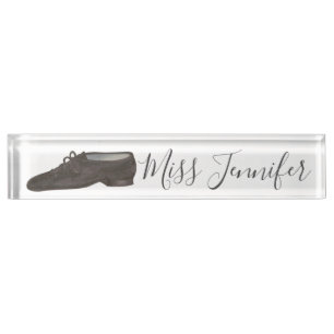 Black Jazz Shoe Dance Teacher Instructor Namensplakette