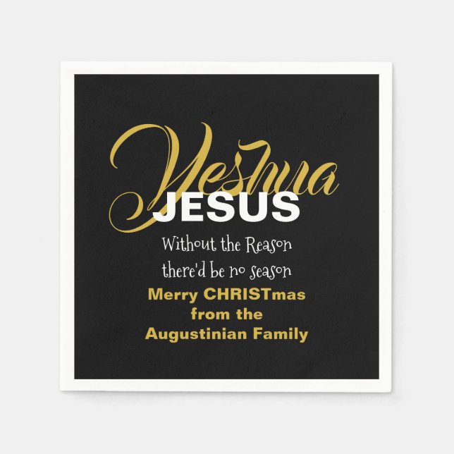 Black JESUS REASON SAASON Weihnachtszeitung Serviette (Vorderseite)