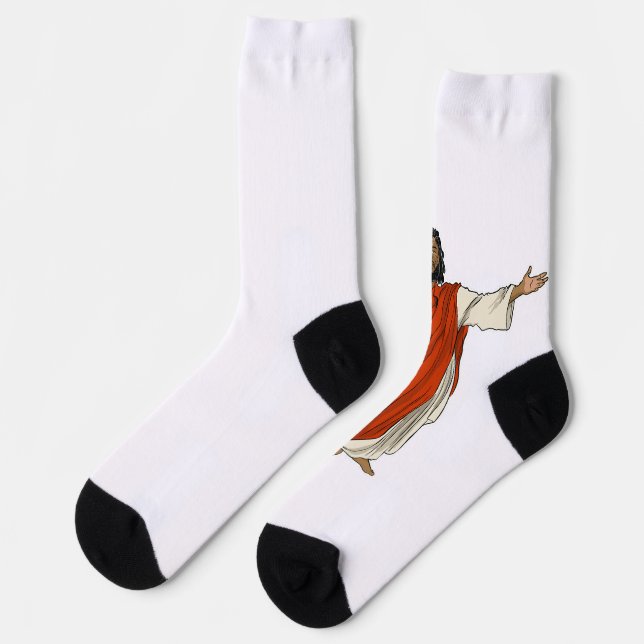 Black Jesus T - Shirt Socken (Linkes Detail)