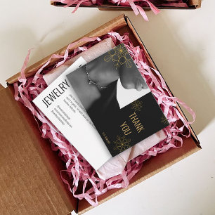 Black Jewelry Care, Small Business Enclosure,  Dankeskarte