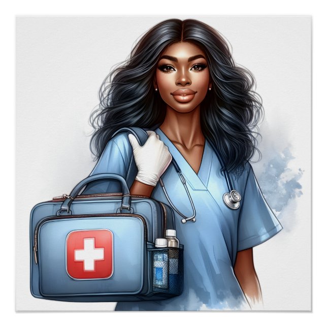 Black Job African American Doctor Nurse Sista Poster (Vorderseite)