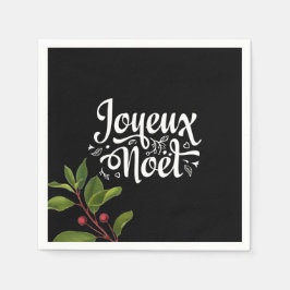 Black Joyeux Weihnachten Serviette