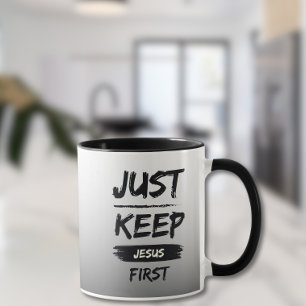 Black Just Behalt Jesus zuerst Tasse