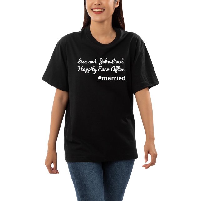 Black Just Married Ehefrau Wedding Party Bridge T-Shirt (Von Creator hochgeladen)