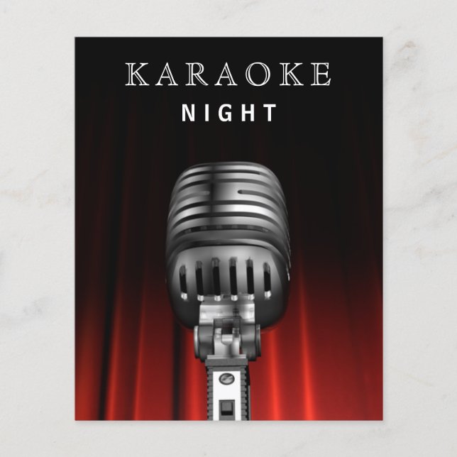Black Karaoke Night Party Einladung (Vorderseite)