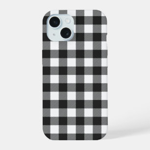 Black Kariert Buffalo Karo Pattern iPhone 15 Hülle