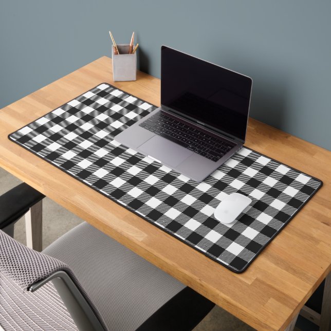 Black Kariert Buffalo Karo Pattern Schreibtischunterlage (Büro 2)