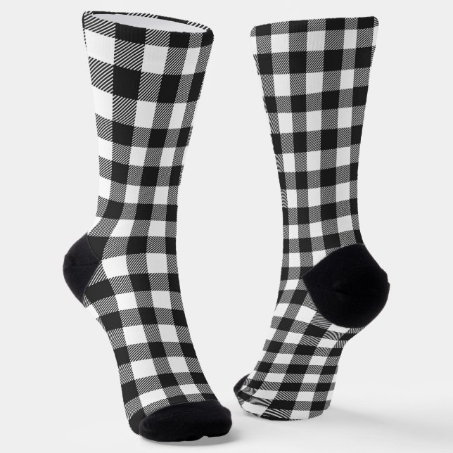 Black Kariert Buffalo Karo Pattern Socken (Gewinkelt)