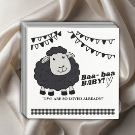 Black Kawaii Little Lamb Baby Dusche Serviette
