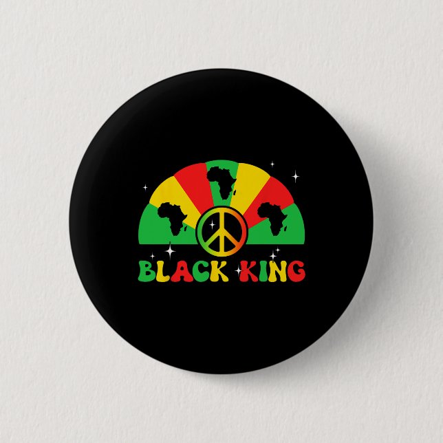 Black King African American Junetenth 1865 Black Button (Vorderseite)