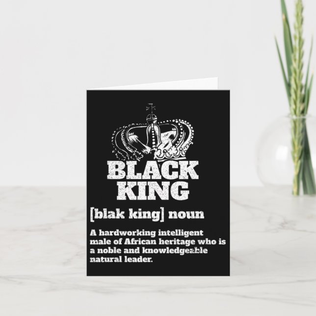 Black King Definition Afrikanischer Stolz Karte (Vorderseite)