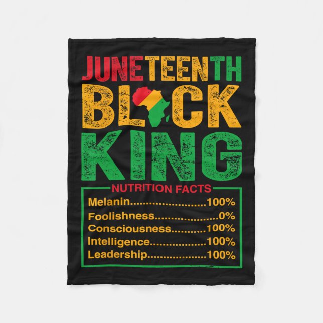 Black King ernährungswissenschaftliche Fakten Prid Fleecedecke (Vorderseite)