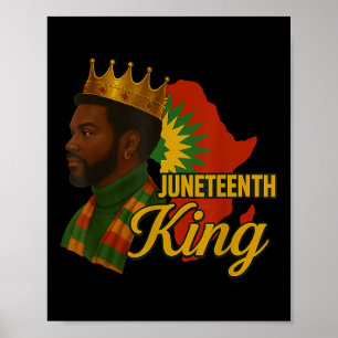 Black King Juneteenth 1865 Crown African American Poster